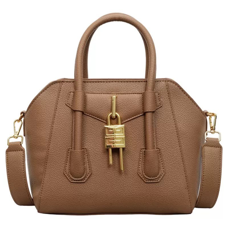 Caramel top-handle bag