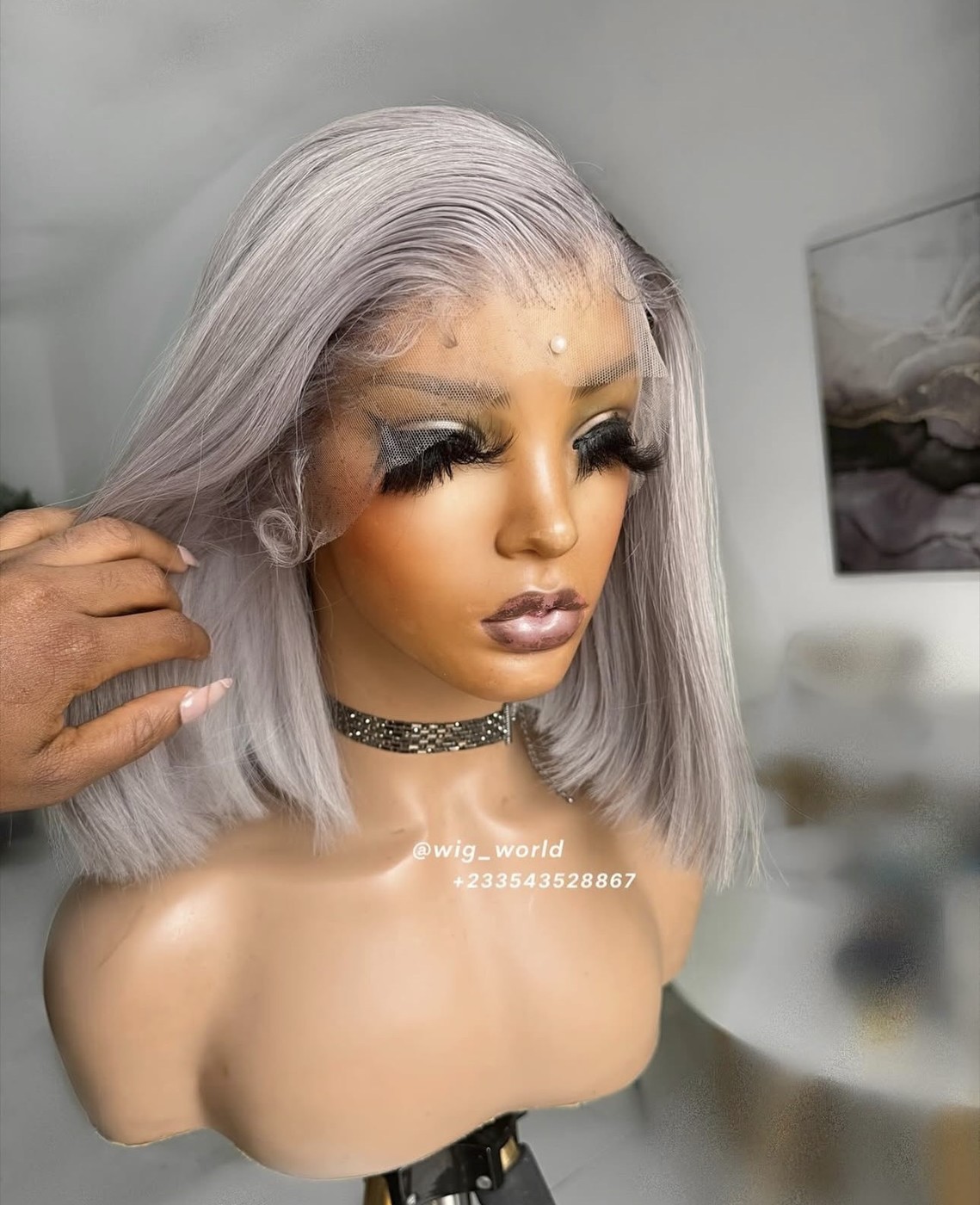 Silver bob wig